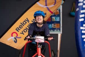 Dr Julie McElroy on her frame runner