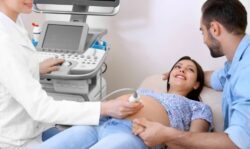 couple at an ultrasound scan