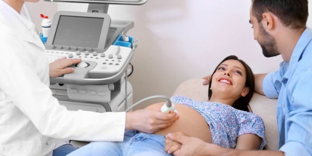 couple at an ultrasound scan