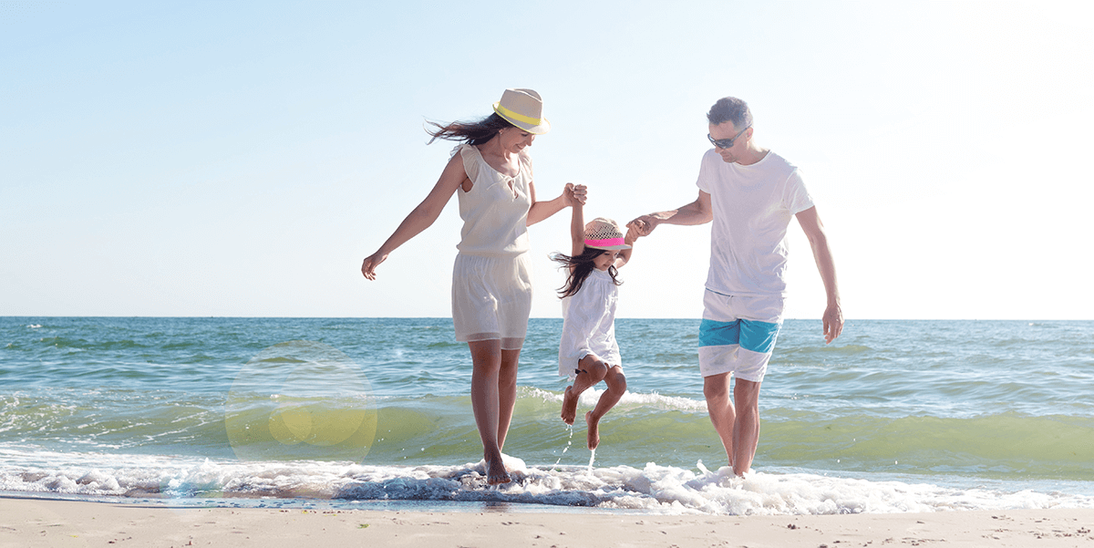 happy family on a beach